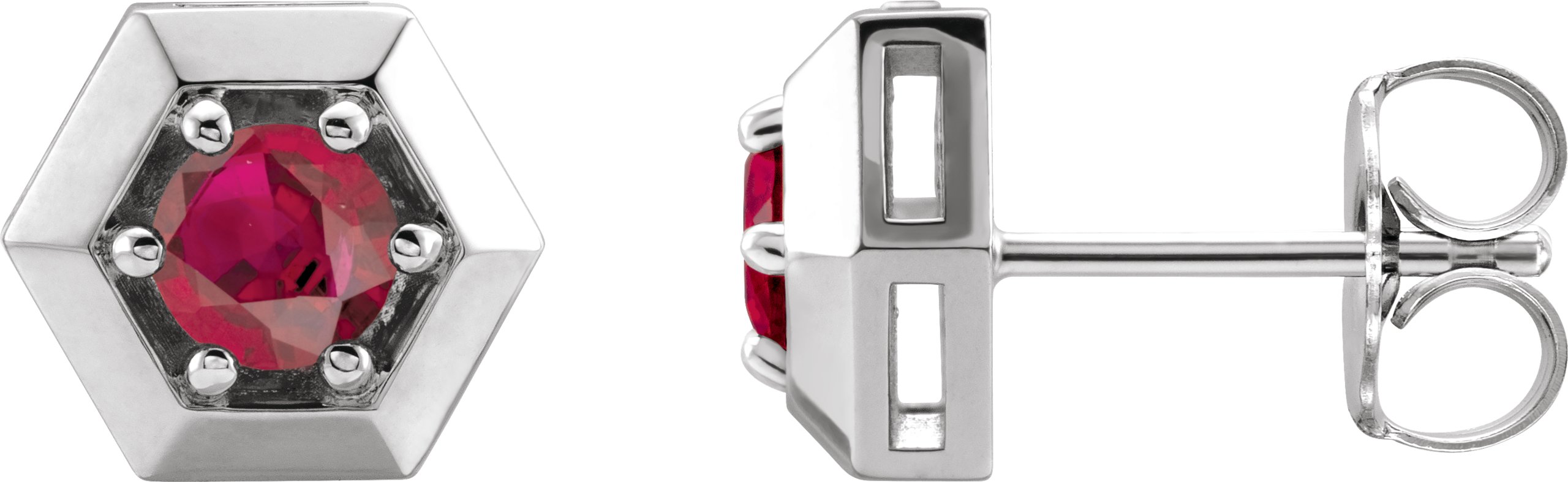 Platinum Ruby Geometric Earrings Ref 16635814