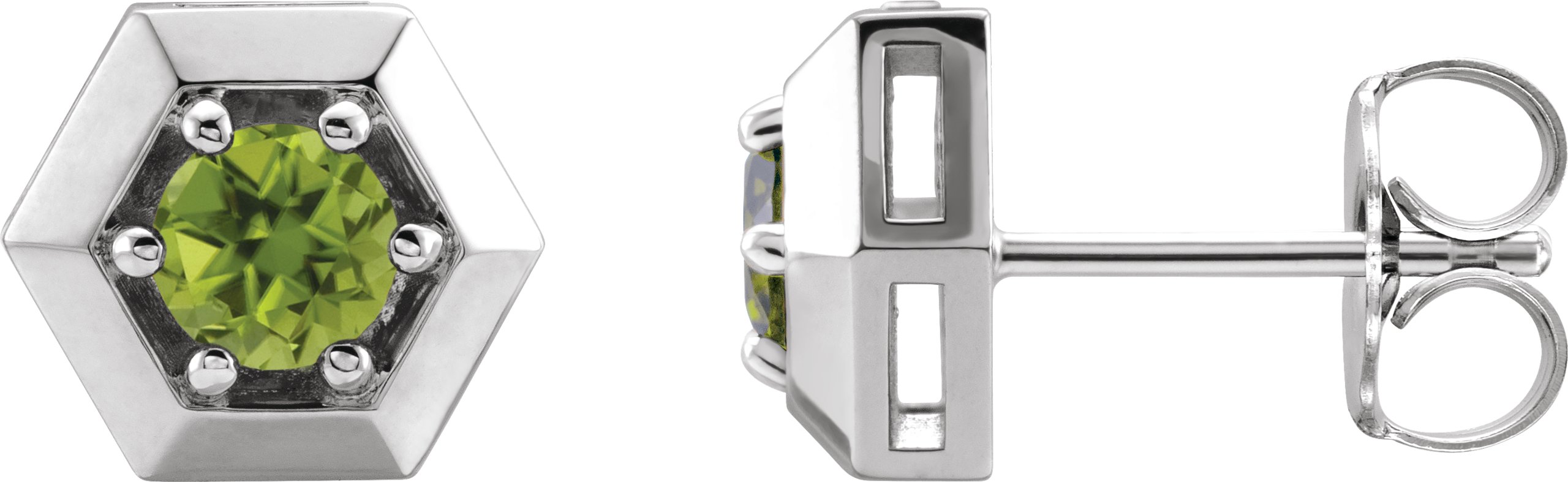 Sterling Silver Peridot Geometric Earrings Ref 16635829