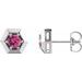Sterling Silver Natural Pink Tourmaline Geometric Earrings