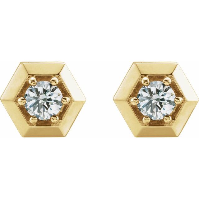 14K Yellow 1/2 CTW Natural Diamond Geometric Earrings