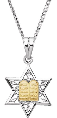 Sterling Silver & 14K Yellow Star of David 24 Necklace