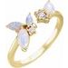 14K Yellow Australian Opal & 1/10 CTW Diamond Negative Space Ring