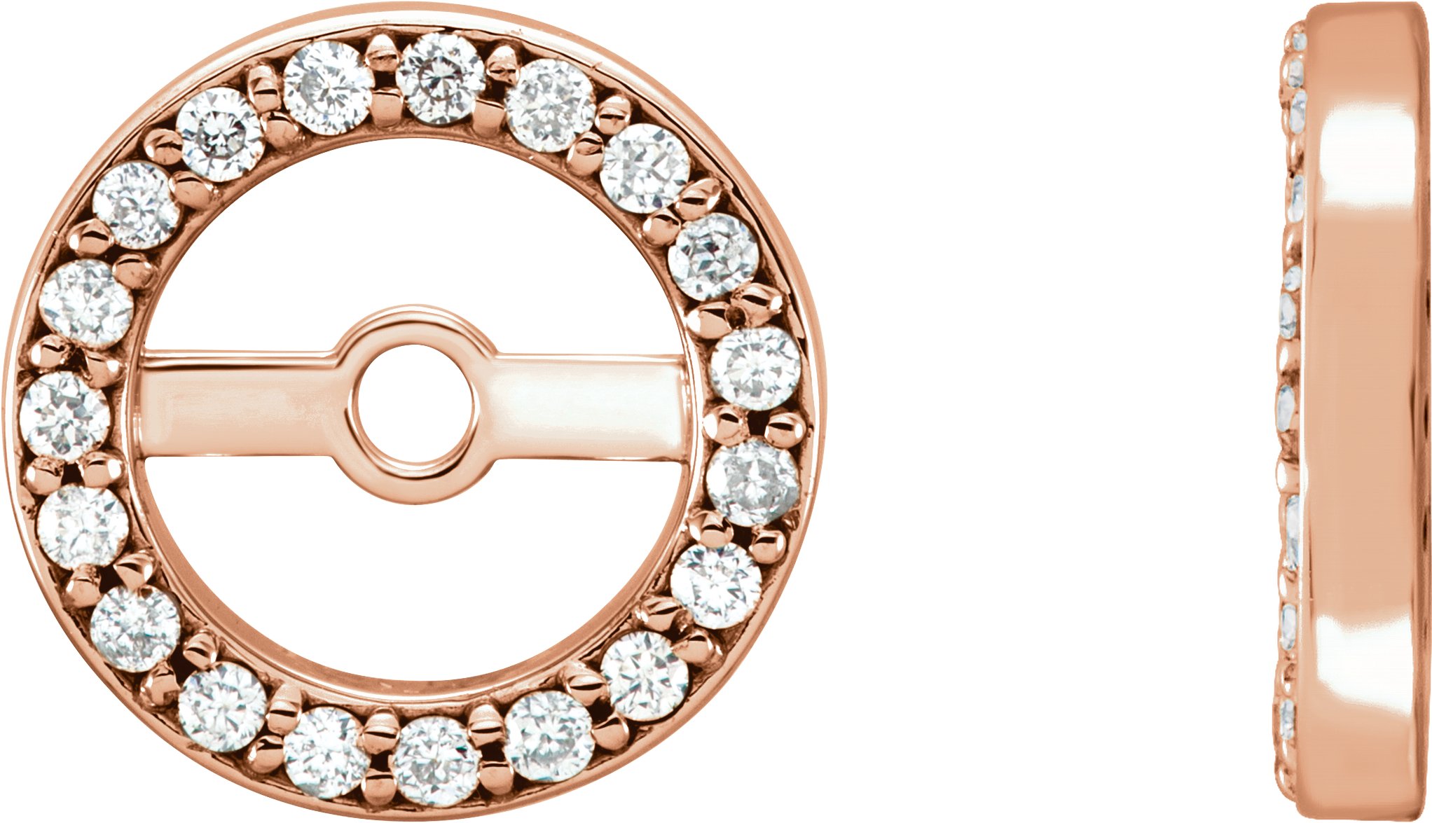 14k Rose 1 10 Ctw Diamond Earring Jackets With 6 1 Mm Id P