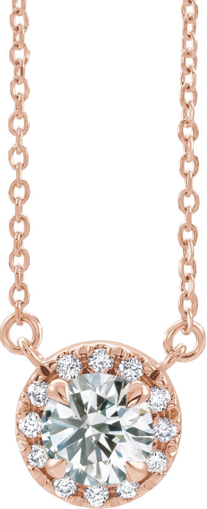 14K Rose 1/5 CTW Lab-Grown Diamond French-Set 16-18" Necklace