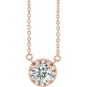 14K Rose 1/5 CTW Lab-Grown Diamond French-Set 16-18" Necklace