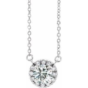 14K White 1/2 CTW Lab-Grown Diamond French-Set 16-18" Necklace