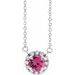 Sterling Silver 6 mm Natural Pink Tourmaline & 1/6 CTW Natural Diamond 16