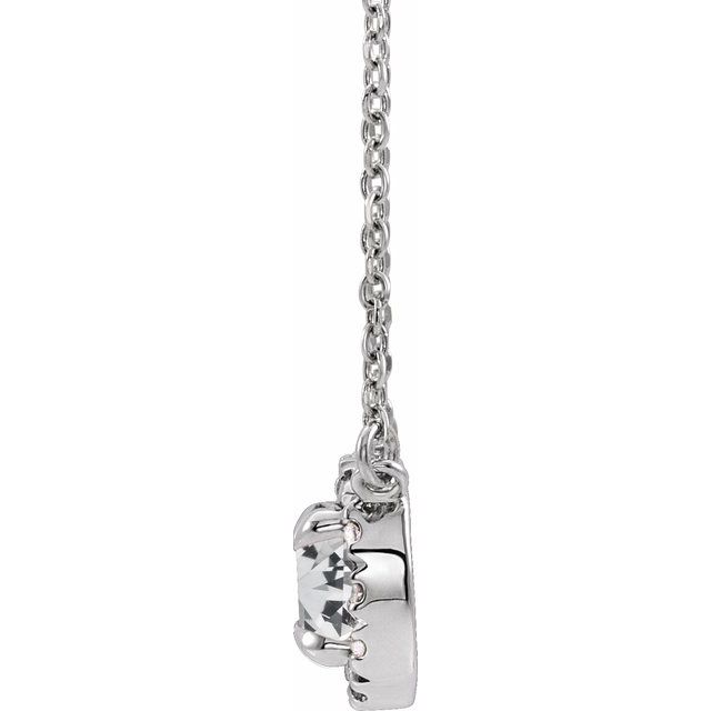 14K White 5/8 CTW Lab-Grown Diamond French-Set 16-18 Necklace