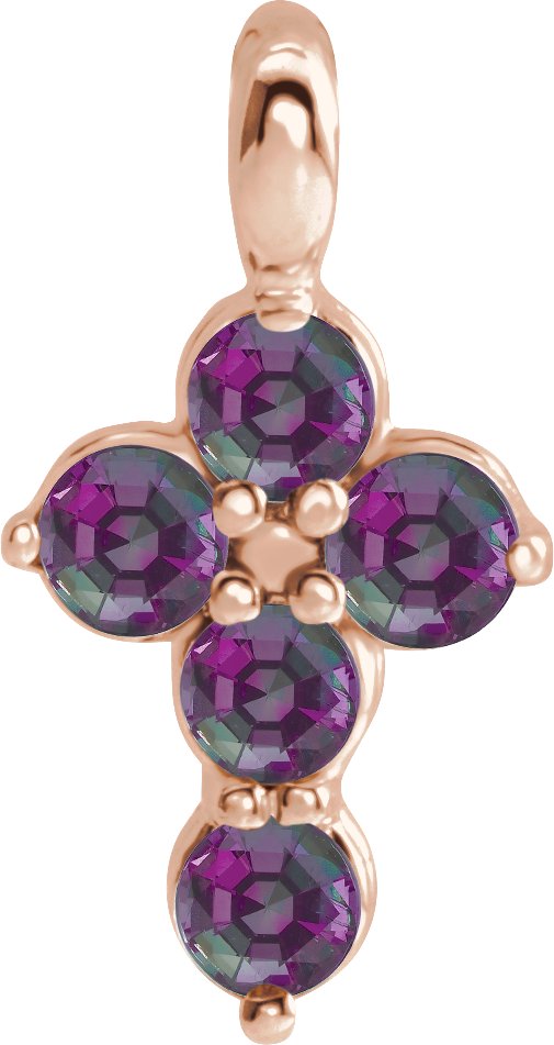 14K Rose Alexandrite Cross Pendant Ref. 16237635