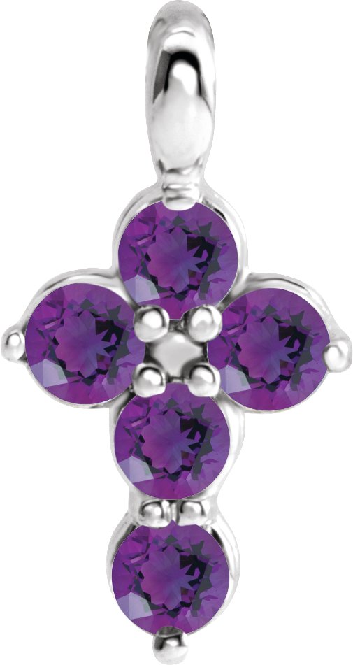 14K White Amethyst Cross Pendant Ref. 16237613