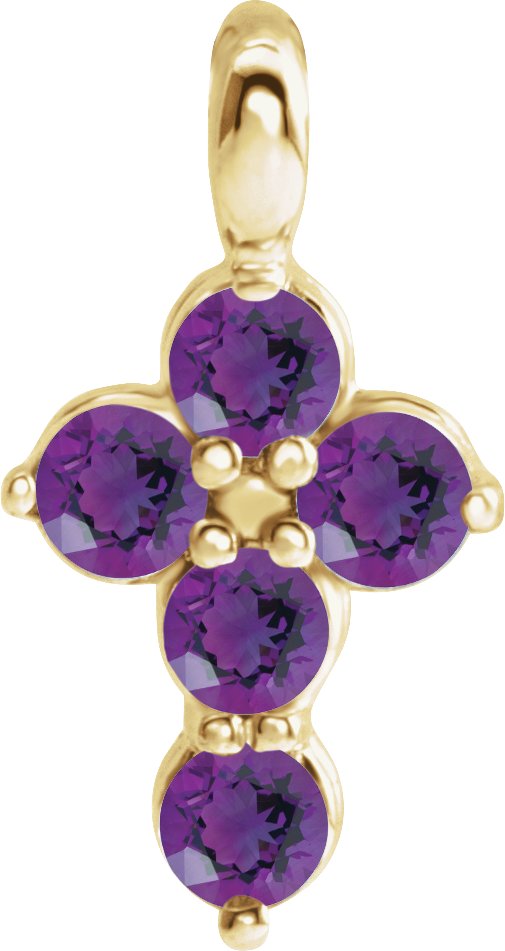 14K Yellow Amethyst Cross Pendant Ref. 16237614