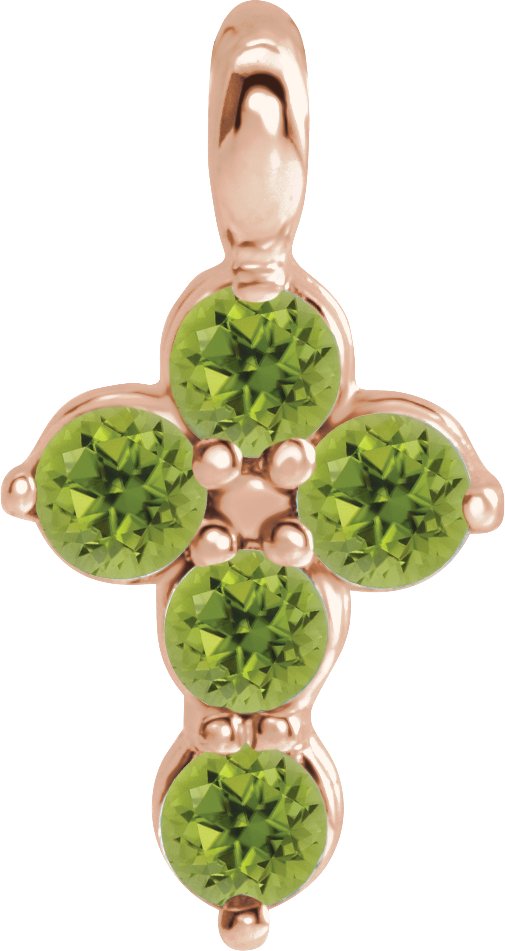 14K Rose Peridot Cross Pendant Ref. 16237655