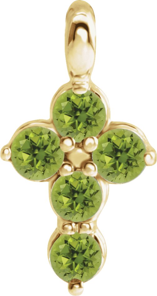 14K Yellow Peridot Cross Pendant Ref. 16237654