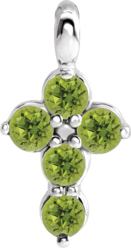 14K White Peridot Cross Pendant Ref. 16237653