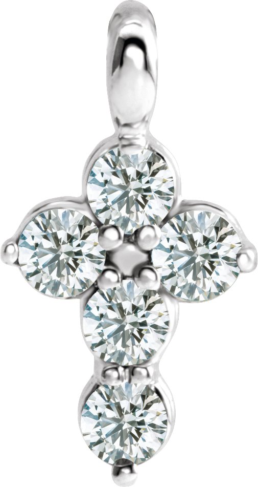 14K White .167 CTW Diamond Cross Pendant Ref. 16636094