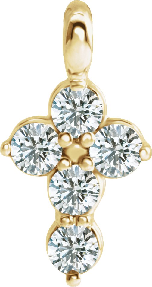 14K Yellow .167 CTW Diamond Cross Pendant Ref. 16636093