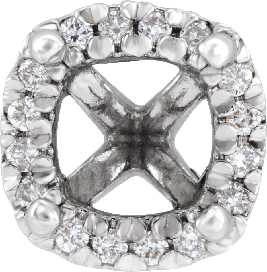 French-Set Cocktail-Style Halo-Style Earring Setting