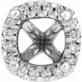 Square 4-Prong Halo-Style Earring Setting