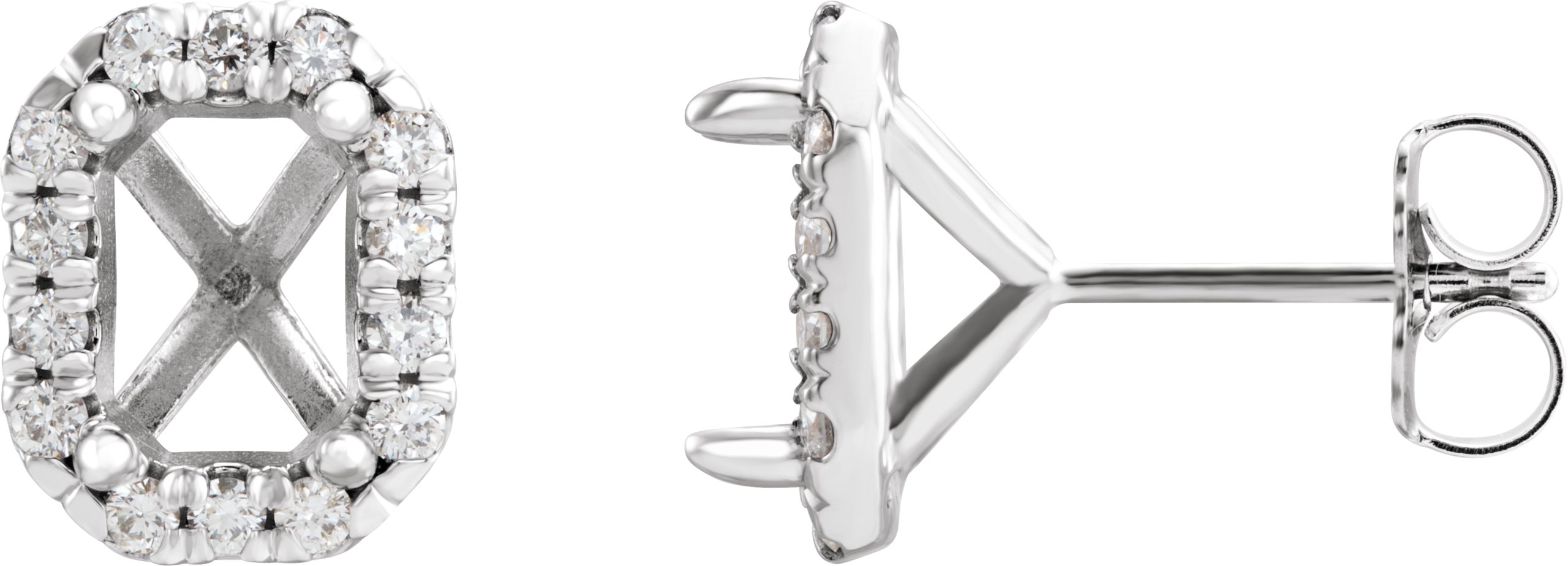 French-Set Halo-Style Earrings