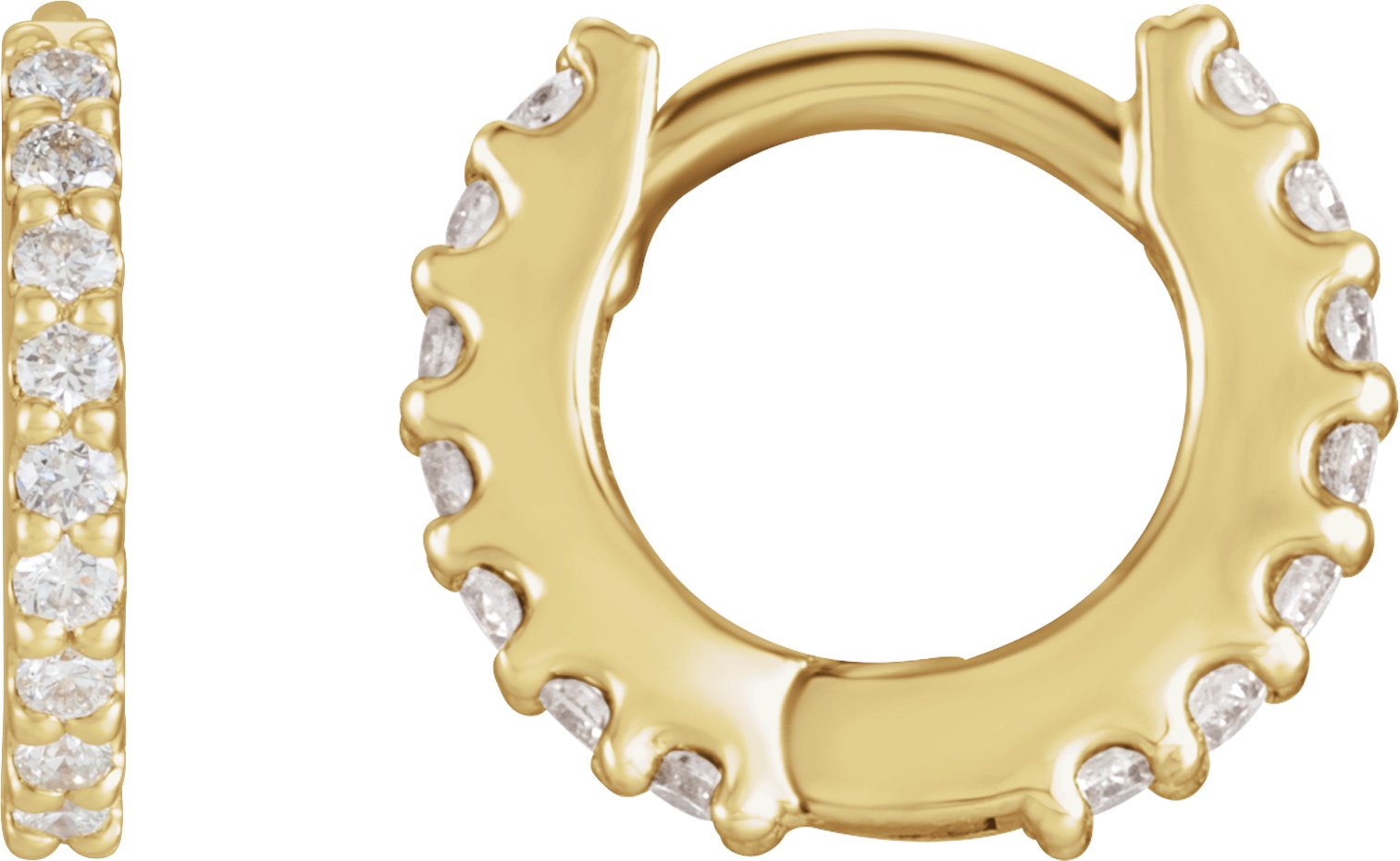14K Yellow .33 CTW Diamond Hinged 12.6 mm Hoop Earrings Ref. 16685708