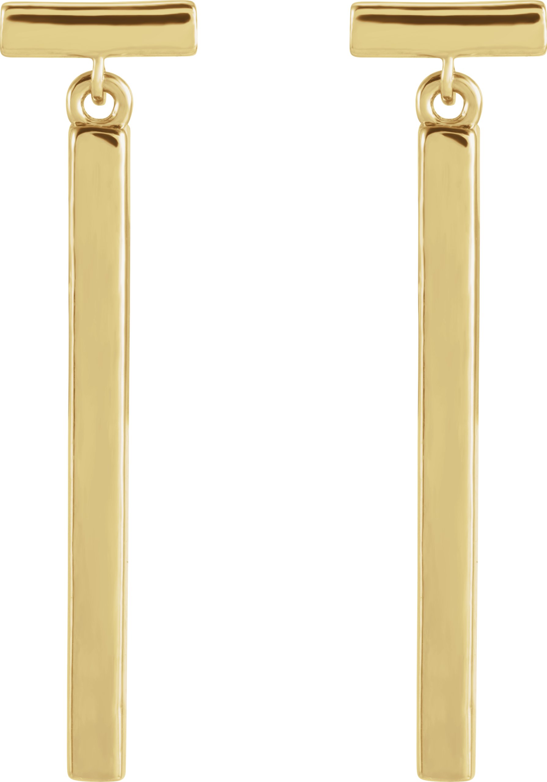 14K Yellow Articulated Bar Earrings