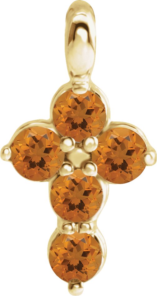 14K Yellow Citrine Cross Pendant Ref. 16237674