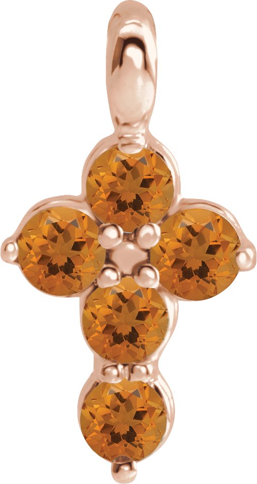 14K Rose Citrine Cross Pendant Ref. 16237675