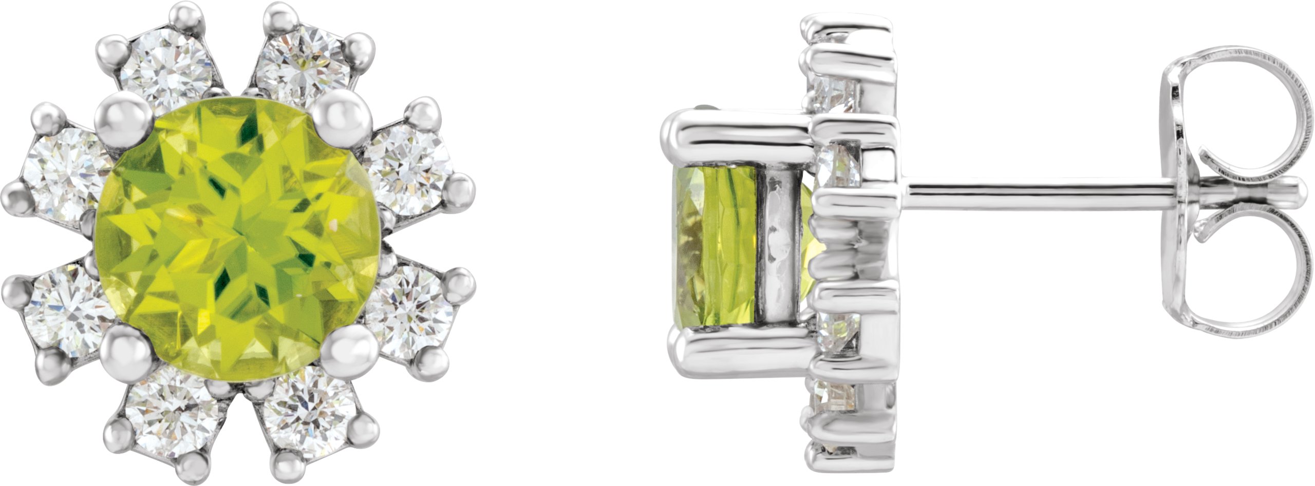 Platinum Peridot and .20 CTW Diamond Earrings Ref 15389489