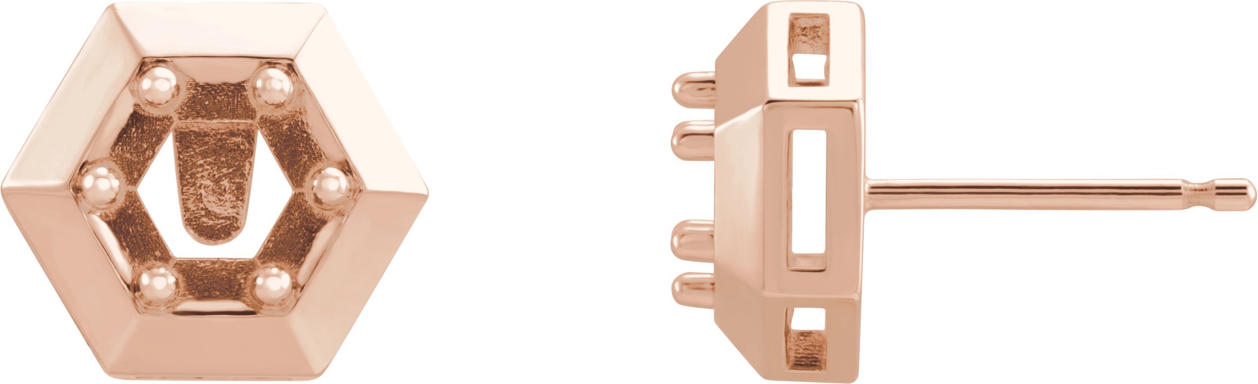 Round 3-Prong Geometric Earrings