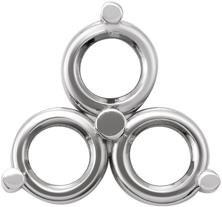 Round Three-Stone Earring Setting