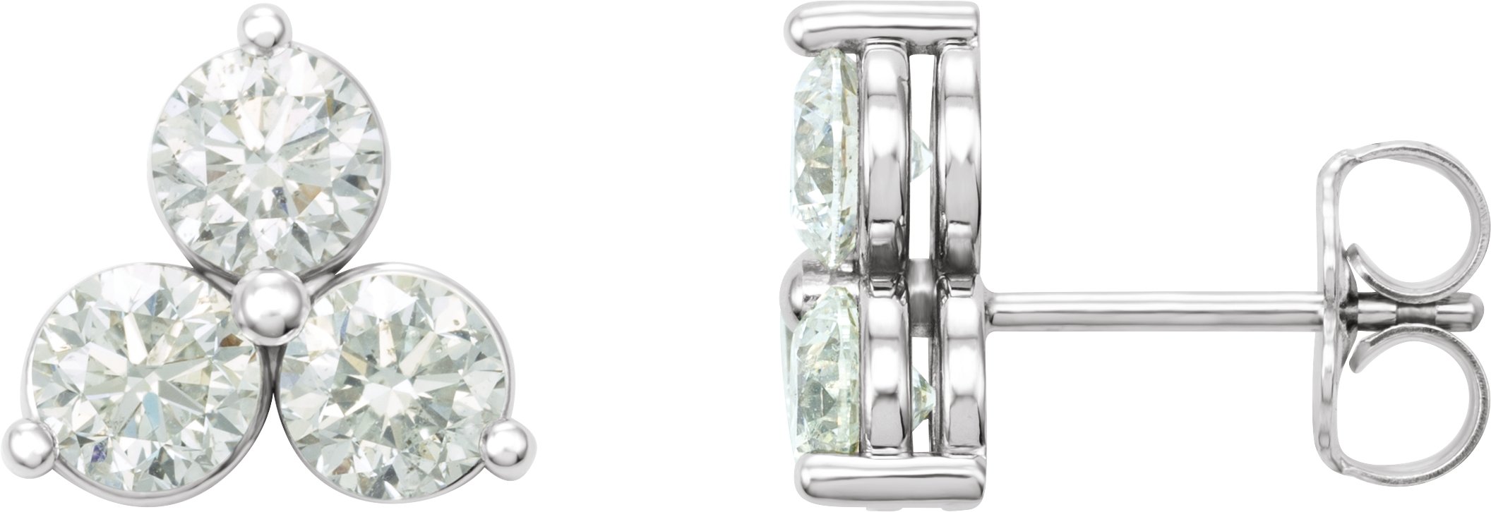 Round Three-Stone Earrings