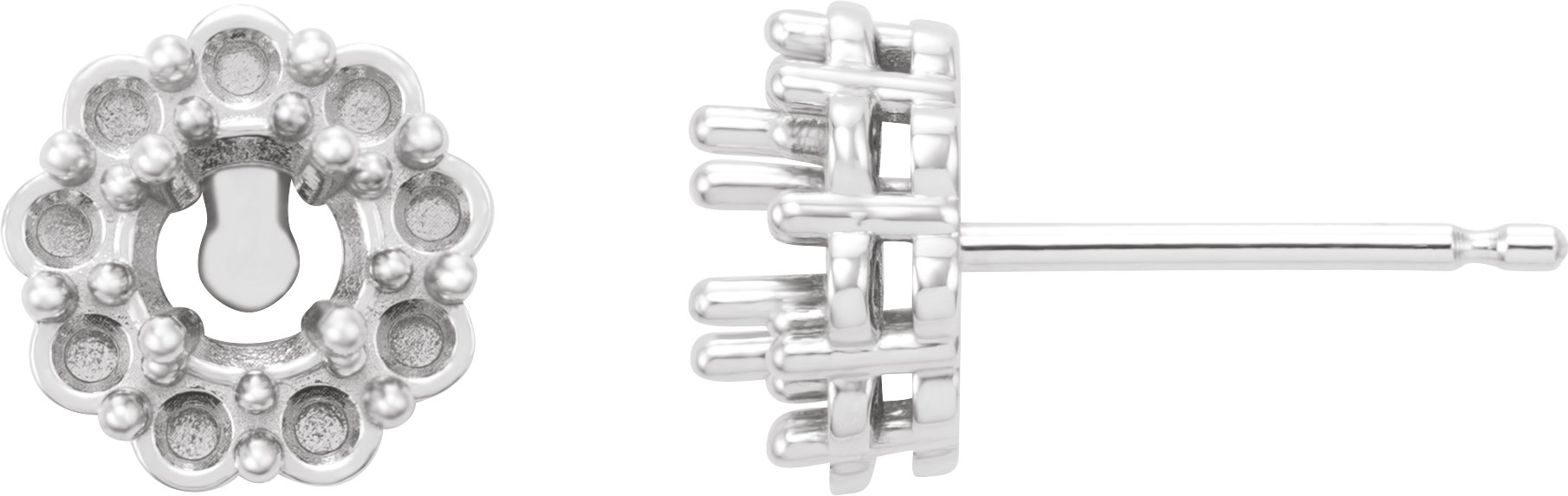 Round 4-Prong Halo-Style Earrings