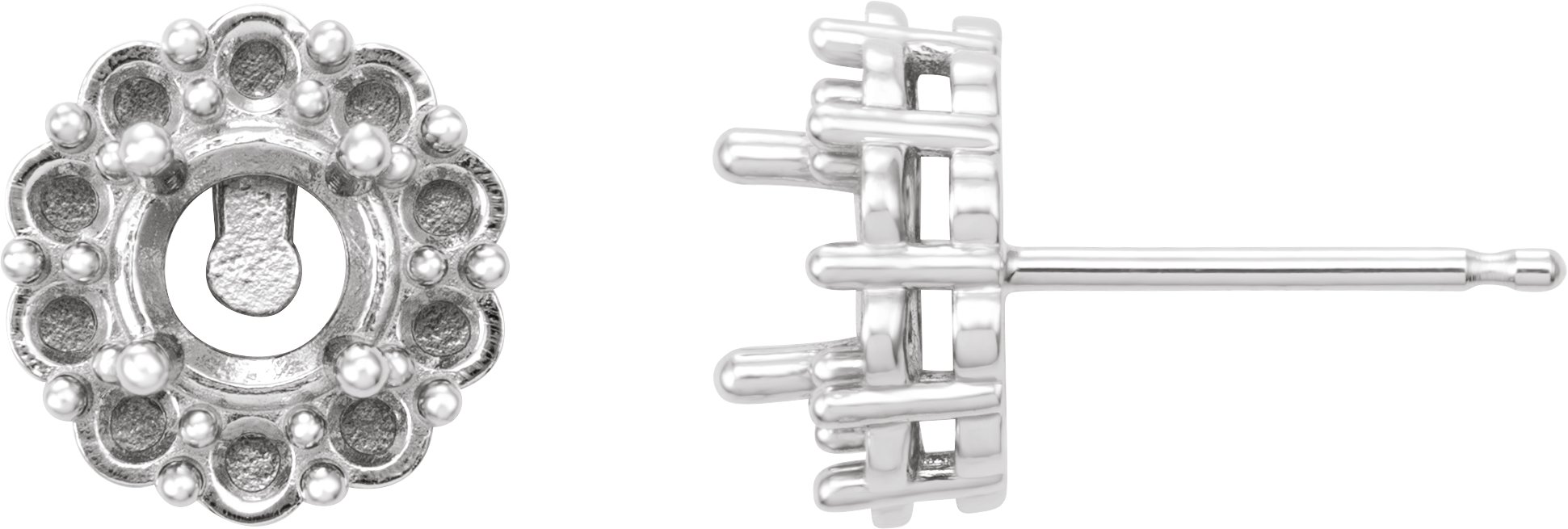 Round 4-Prong Halo-Style Earrings