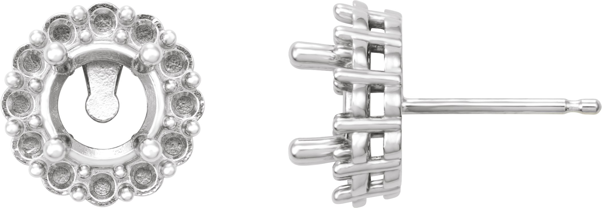 Round 4-Prong Halo-Style Earrings