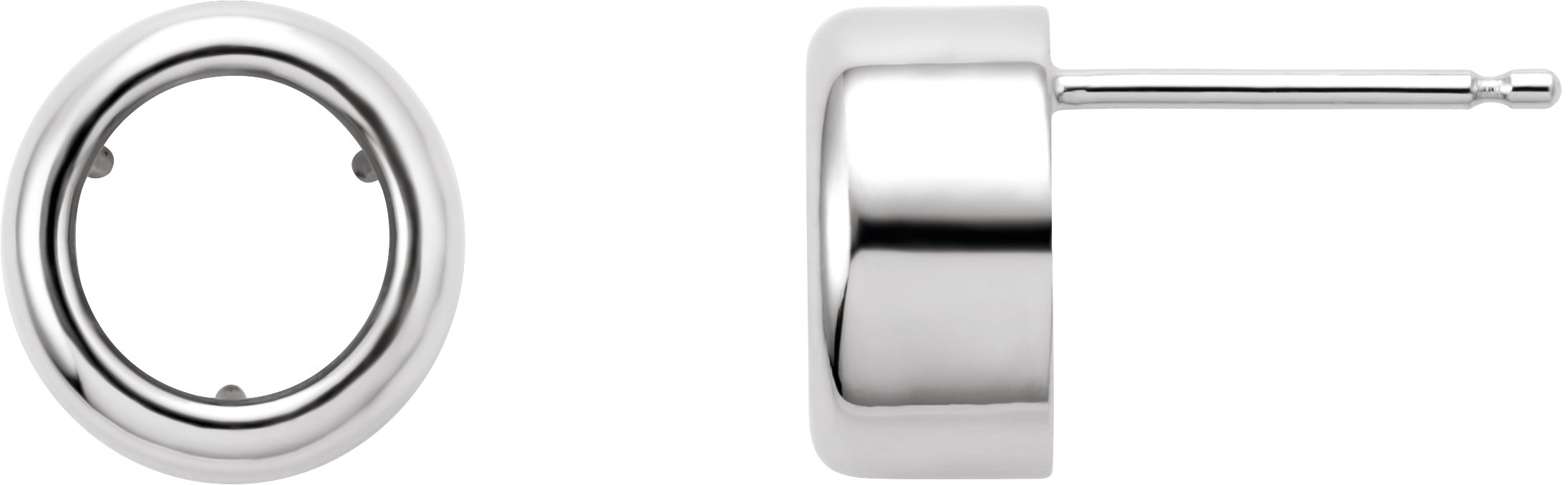 Round Back-Set Bezel Earrings