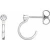 14K White .06 CTW Diamond Bezel Set Hoop Earrings Ref. 13747674