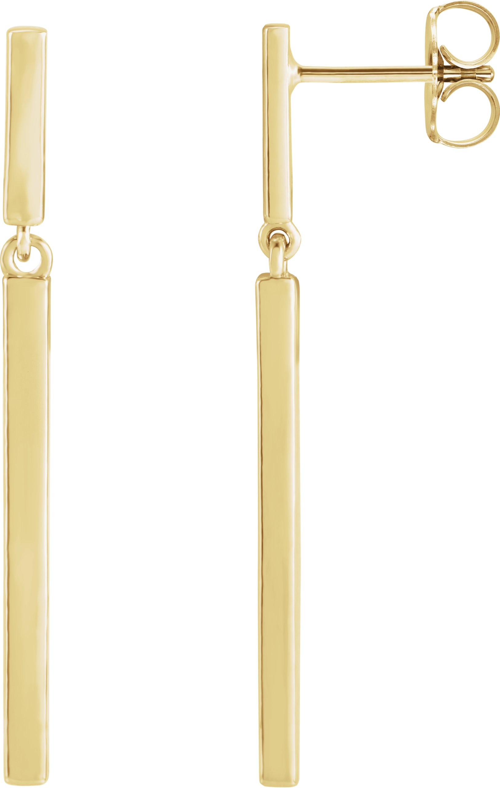 14K Yellow 25.9x1.8 mm Articulated Bar Earrings