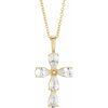 14K Yellow 1 CTW Diamond Cross 16 18 inch Necklace Ref. 16616159
