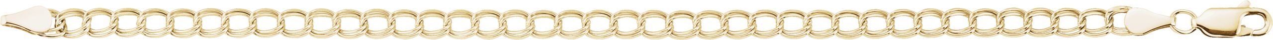 14K Yellow 4 mm Curb Charm 7" Chain