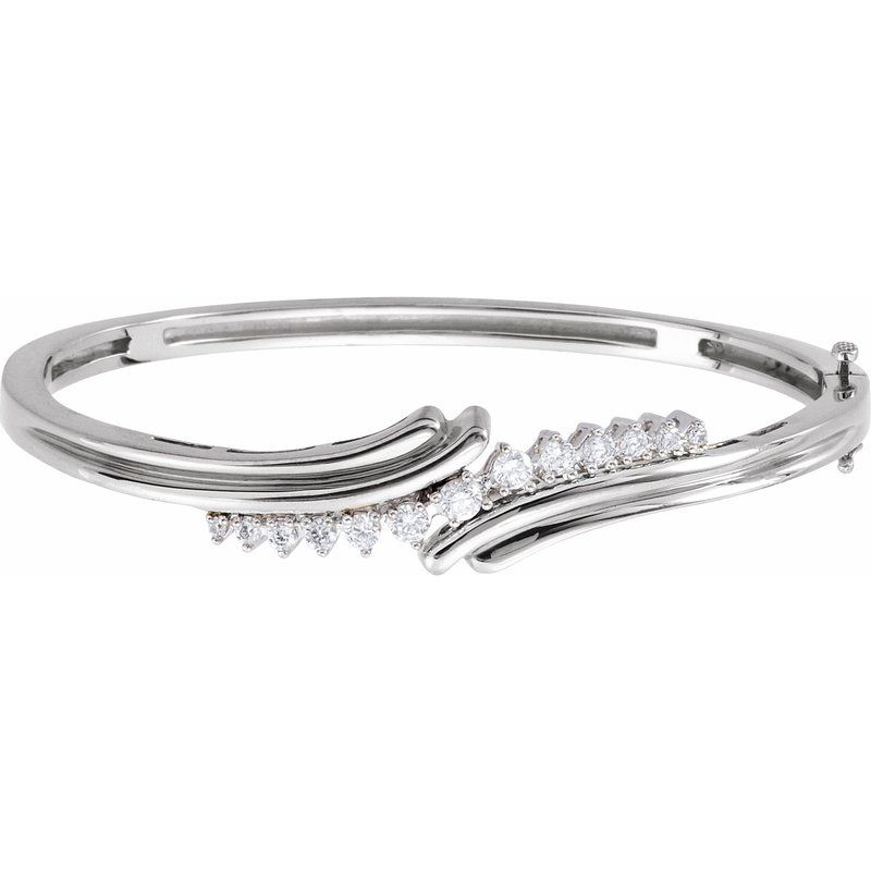 Accented Hinged Bangle Bracelet
