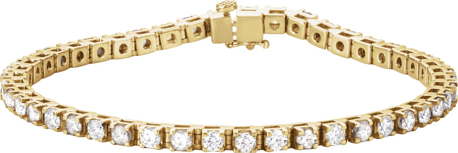 14K Yellow 4 3/4 CTW Lab-Grown Diamond Line 7" Bracelet