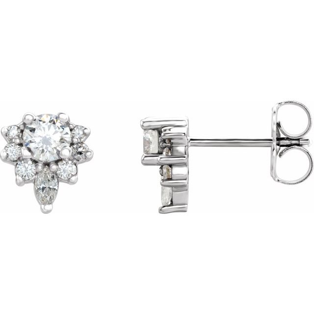 Sterling Silver 1/2 CTW Natural Diamond Earrings