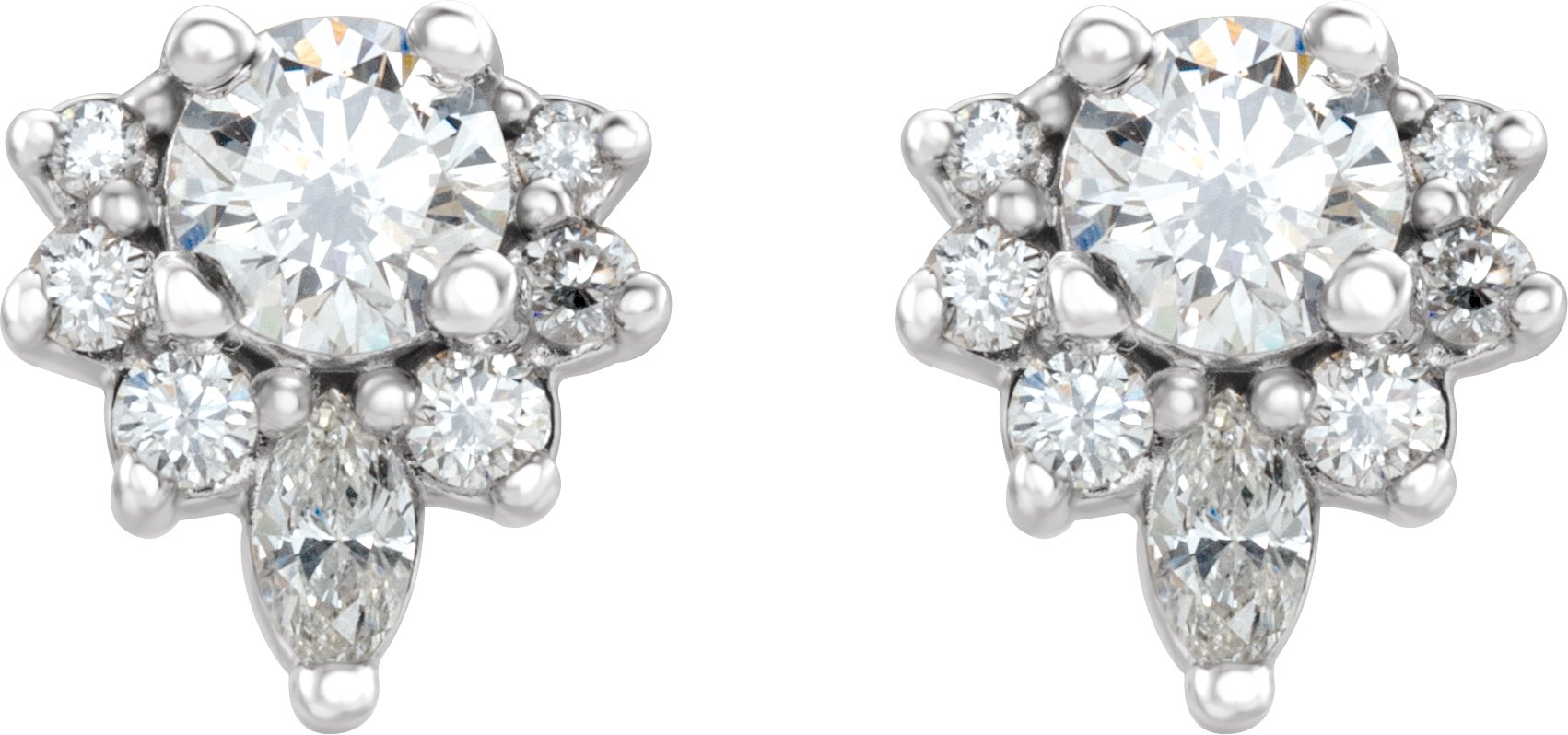 14K White 1/2 CTW Diamond Earrings