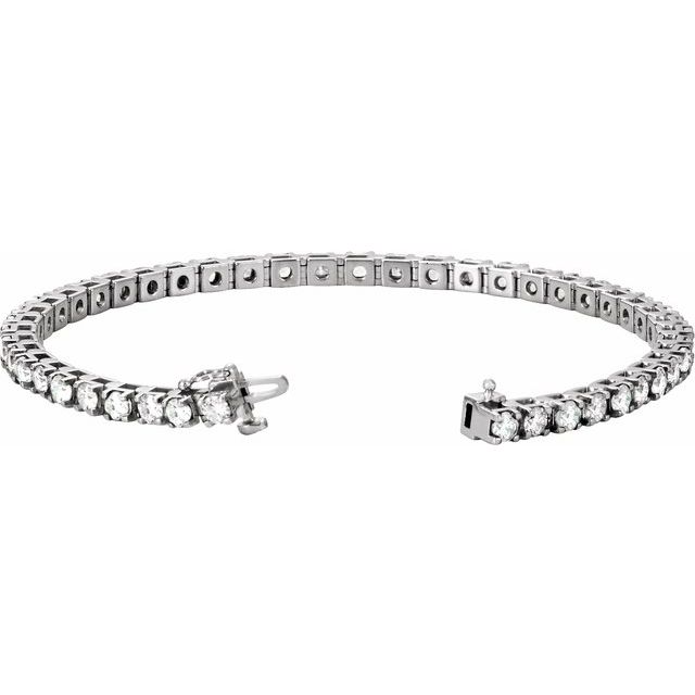14K White 4 3/4 CTW Natural Diamond Line 7 Bracelet