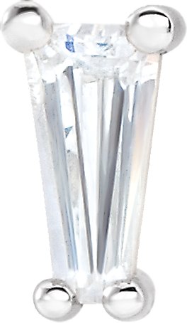 Tapered Baguette 4-Prong Earring Setting