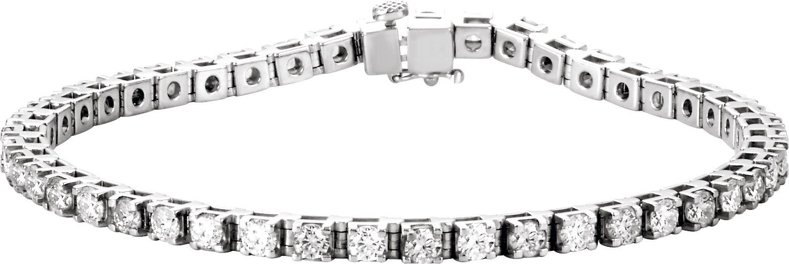 14K White 4 3/4 CTW Natural Diamond Line 7" Bracelet
