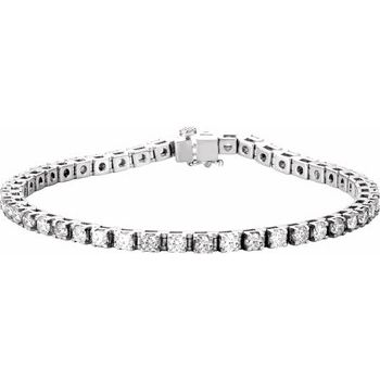 14K White 4 .75 CTW Lab Grown Diamond Line 7 inch Bracelet Ref. 17058584
