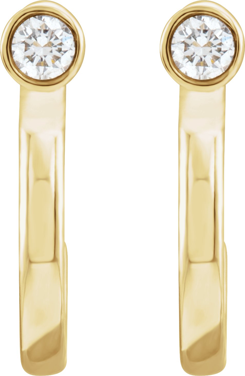 14K Yellow 2 mm Round 0.06 CTW Diamond Huggie Earrings