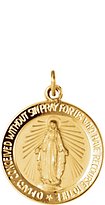 14K Yellow 18 mm Miraculous Medal