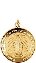 14K Yellow 20 mm Miraculous Medal
